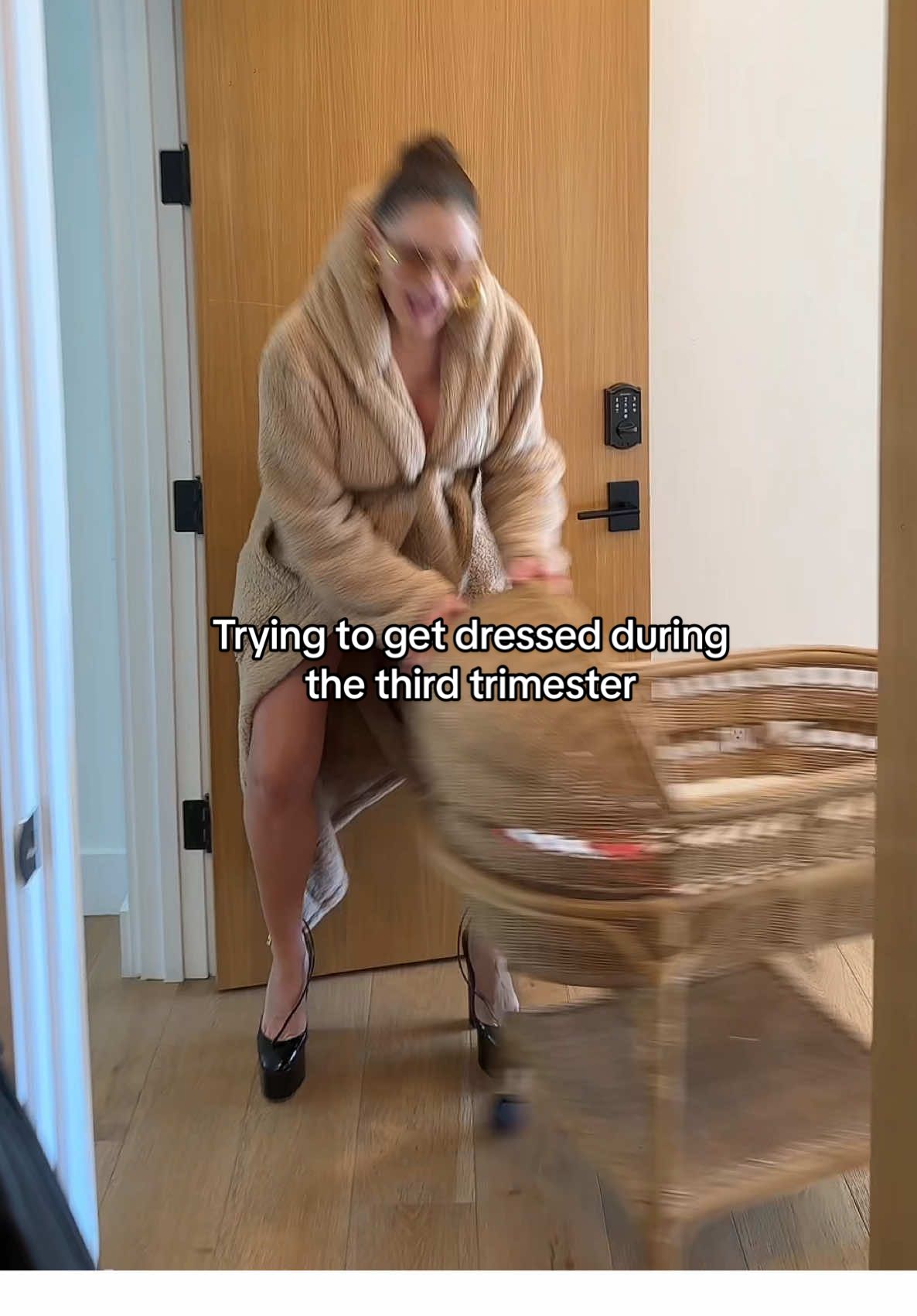 Trying to get dressed in the third trimester 🥲