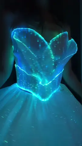 The finished jellyfish dress! #jellyfishdress #jellyfish #mermaidcore #fiberoptics #glowinthedark 