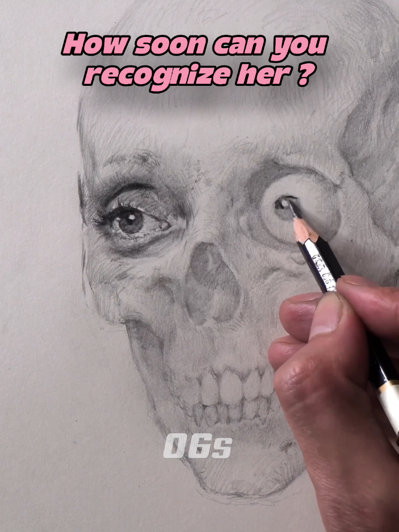 How soon can you recognize her?  #anatomydrawing #pencildrawing #pencilart #drawing #howtodraw #drawingtutorial #skull #sketch #art 