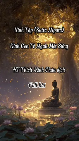 Full bài- Kinh Tập (Sutta Nipata) Kinh Con Tê Ngưu Một Sừng HT Thích Minh Châu dịch ##theravada #theravadabuddhsim #phatgiaonguyenthuy #phatphap #kinhcontenguumotsung #daophat #
