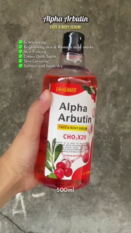 Arbutin Body Whitening Serum 500ml Brightening/whitening to improve dull skin tone serum for face Body Care Acne Skin Repair Lotions Moisturizer #moisturizer #serum #lotion #alphaarbutin #alphaarbutinserum #fyp 