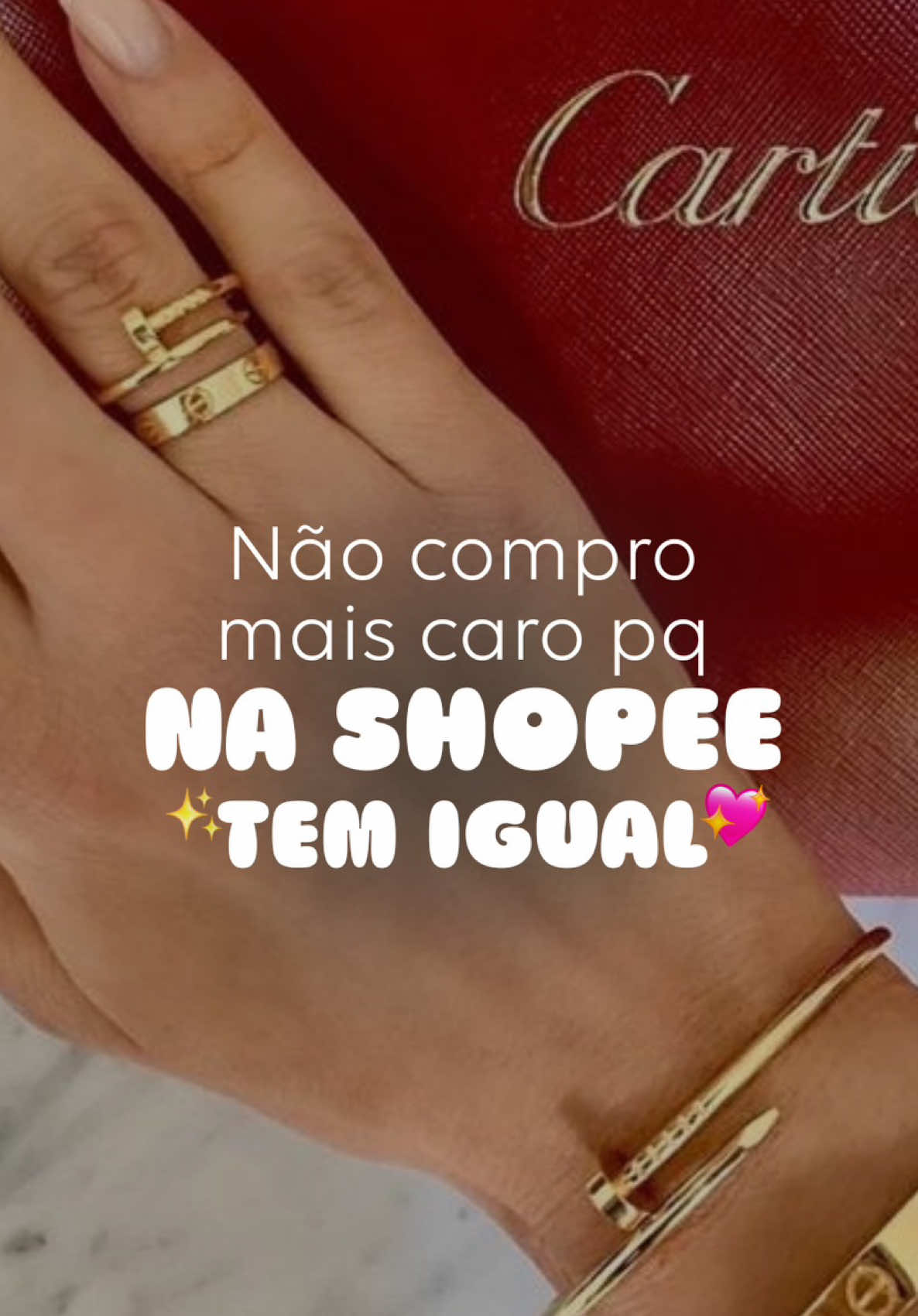 Coisas que não compro mais caro pq na shopee tem igual 💗🥹🤌🏻✨🛍️ #pulseiras #cartierlove #semijoiasdeluxo #prata925 