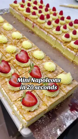 The entire Mini Napoleon process at Fortunato Brothers Bakery, all in 20 seconds 🍰⚡️ #onthisday #bakingtiktok #bakingtok #bakery #italianbakery #italianbaking #napoleon #pastry #pastrychef 