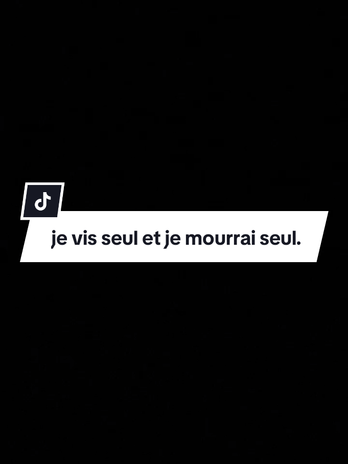 Je vis seul et je mourrai seul. #motivation #conseil #citation #fyp 