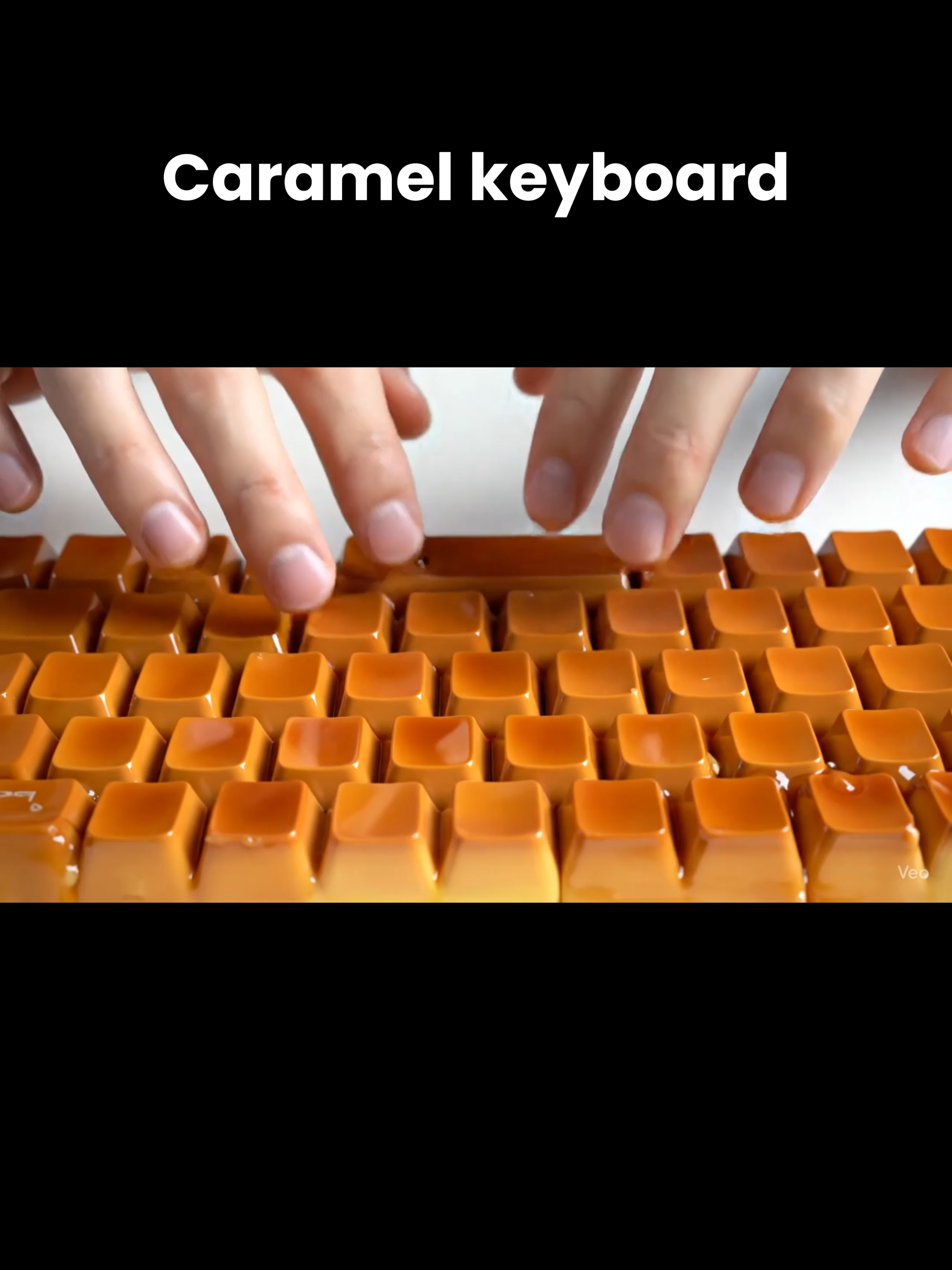 caramel and chocolate keyboards 🍮🍫#asmr #keyboard #chocolate #caramel #satisfyingvideos #relaxing #veo3 #ai #fyp #forupage