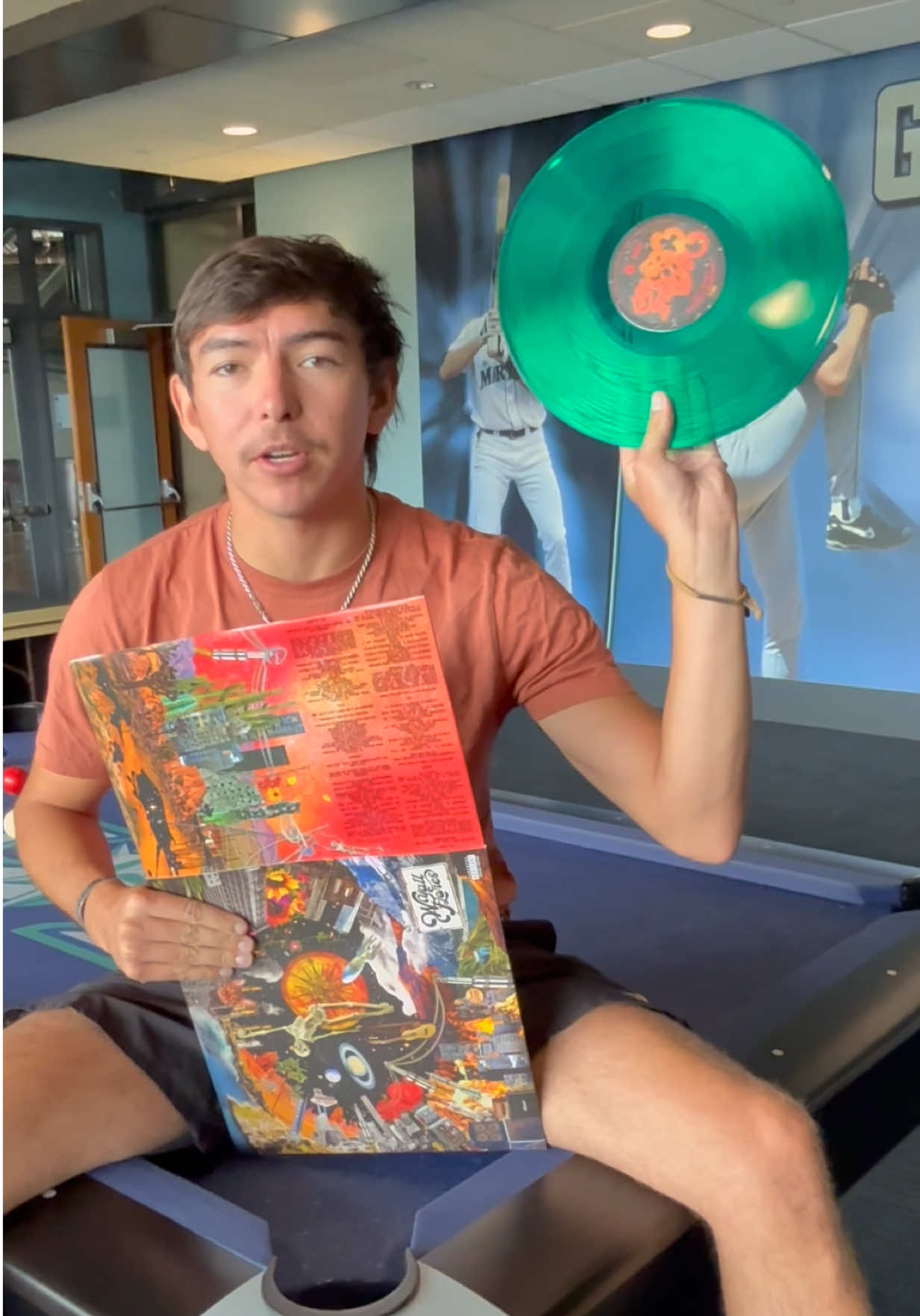 Grab one NOW at merch.wyattfloresmusic.com #wyattflores #lifelessons #vinyl #pool #green 