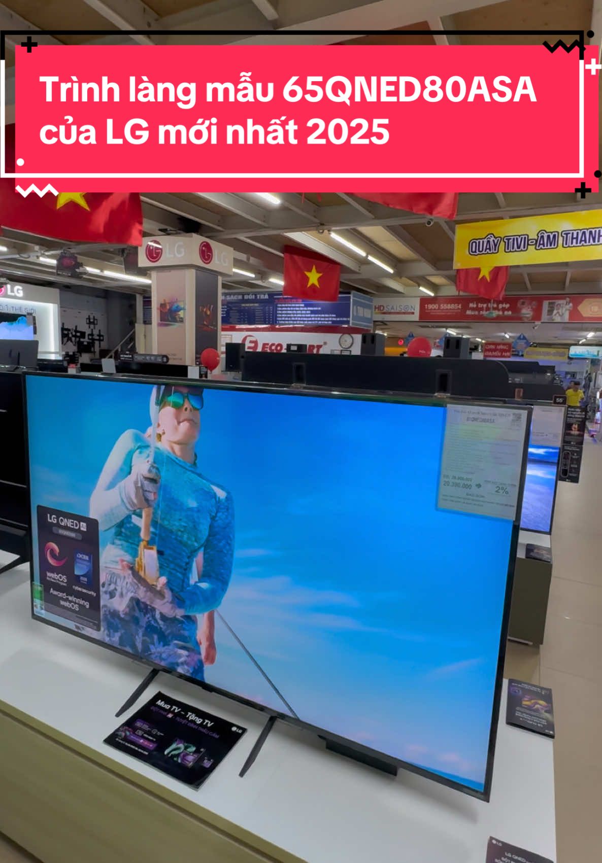Trình làng mẫu tivi LG mới nhất 2025 65QNED80ASA, chính thức lên kệ tại điện máy Eco-Mart Đông Anh, Hà Nội #LG #ecomart #ecomartdonganh #sieuthidienmayecomart #tivilg 