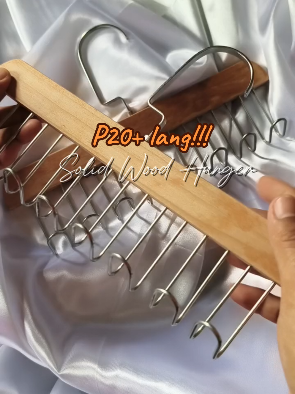 Aesthetic Solid Wood Hanger (Price may change frkm the date purchased) #solidwoodhanger #8hookshanger #hangerforbra #tiktokfinds #creatorsearchinsights 