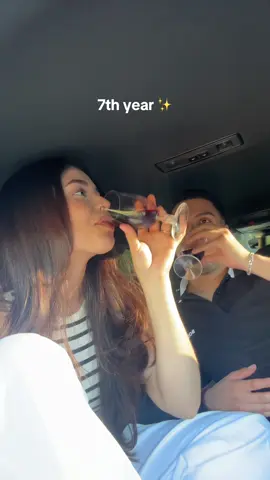 Celebrating 7 years of love, laughs, and… questionable wine choices 😅🍷❤️🙈😆👩🏻‍❤️‍💋‍👨🏻 #cheerstous #anniversary #couple 