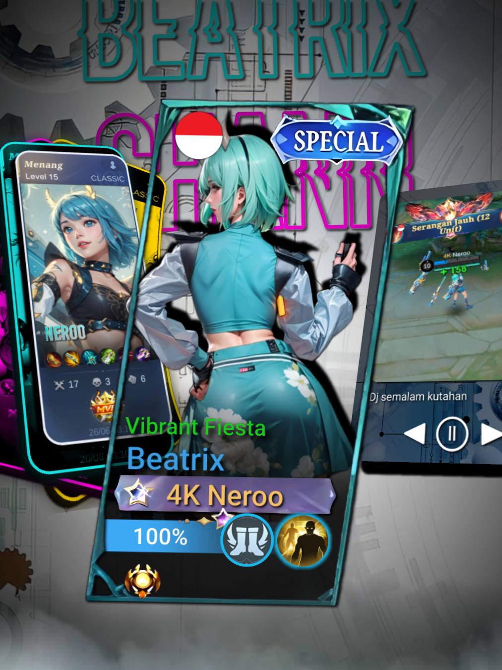 Semalam kutahan, siangnya gatahan #beatrixmlbb #4keys #4keysmlbb #fyp