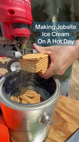 We made Ice Cream in a Cement Mixer on a Hot Job Site #construction #howto #cooking #DIY #contractor