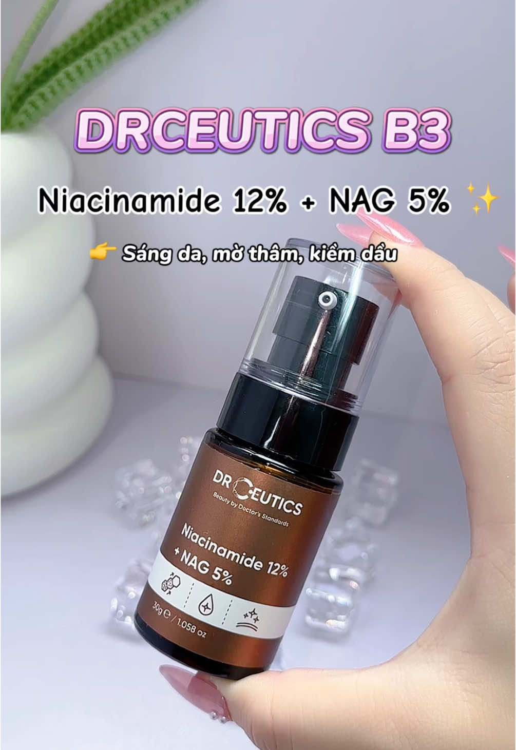 ✨ Serum B3 hỗ trợ sáng da, mờ thâm, kiềm dầu nhà DRCEUTICS ❤️ NIACINAMIDE 12% + NAG 5%❤️  Một trong những sản phẩm tui mê của nhà này, rẻ mà lành tính, bao bì đẹp nữa, mấy bà tham khảo nha... #drceutics #review #skincare #fyp #skincare#CapCut 