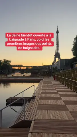 La Seine bientôt ouverte à la  baignade à Paris, voici les  premières images des points  de baignades. #seine #paris 