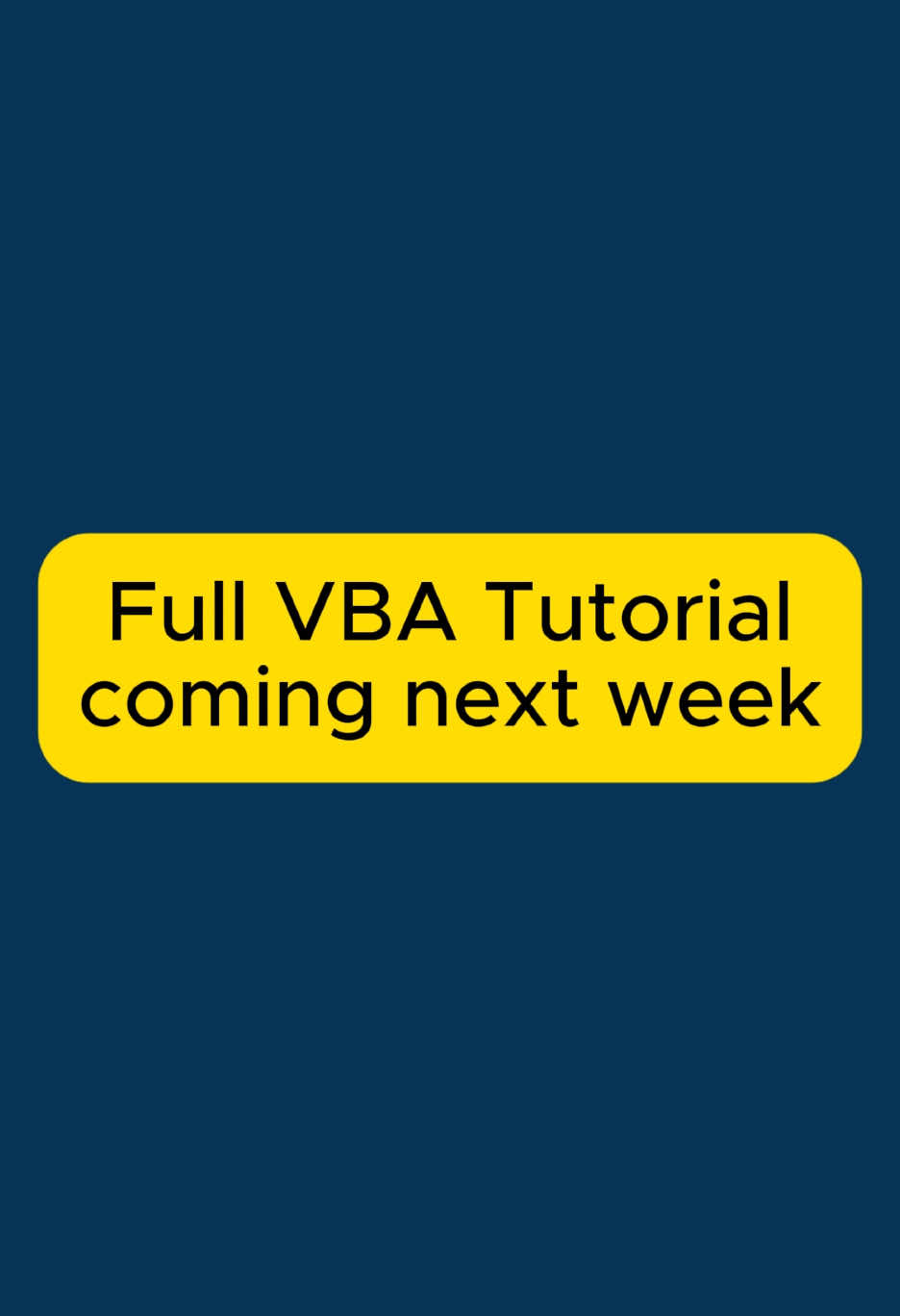 Full VBA Tutorial coming next week. Subscribe to stay tuned for full video 👨🏼‍💻🚀 #excelvba #vba #exceltips 