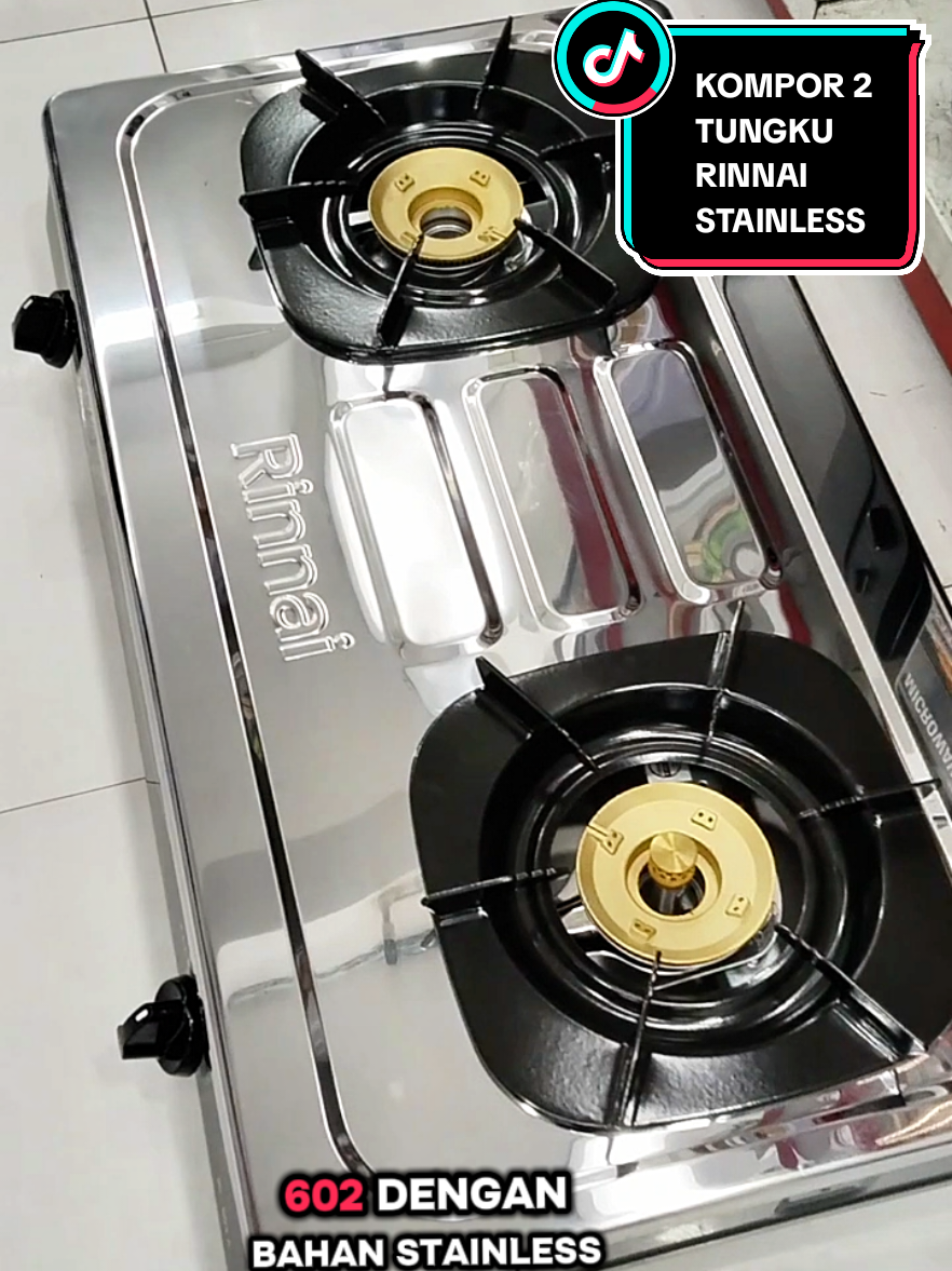 Dengan bahan stainless steel, kompor Rinnai RI-602A dapat menjadi pilihan yang sangat baik untuk Anda yang mencari kompor yang tahan lama dan mudah digunakan. #peralatanmasak #komporgas #rinnai #wibgajian #kompor #CapCut 