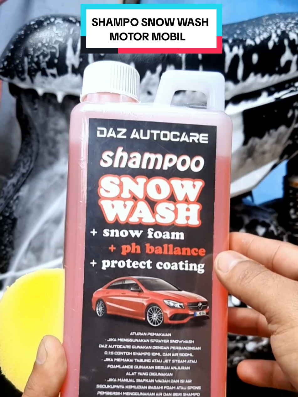 Shampo cuci motor Snow Wash  1 liter dari Daz Autocare #shampomotor #shampocucimotor #shamposalju #shampokendaraan #dazautocare 