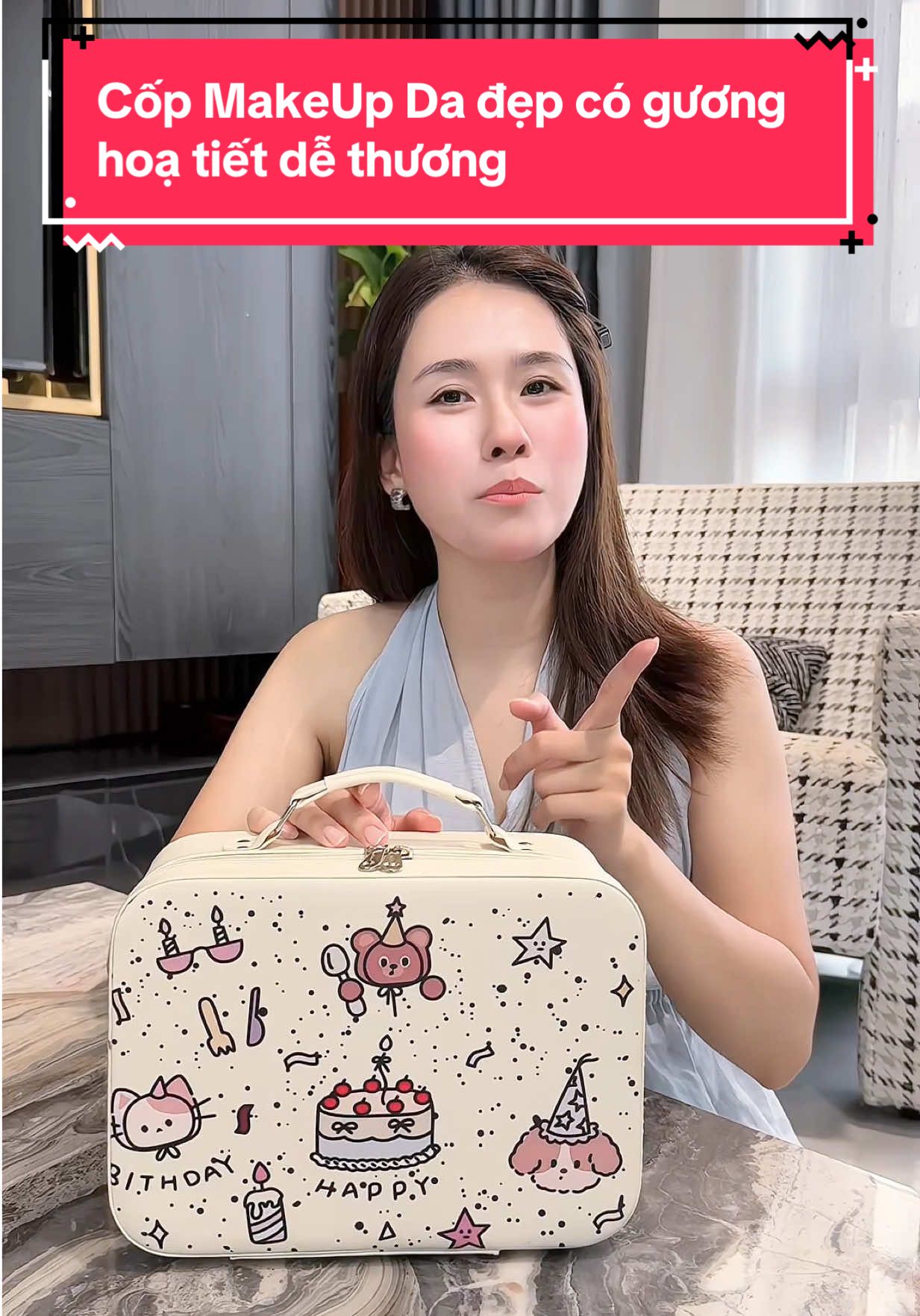 Cốp Make Up Cá nhân da hoạ tiết dễ thương có tích hợp gương soi #copmakeup #copdomakeup #copdungmypham #DailyRoutine #copmakeupcanhan #xuhuong #dailymakeuplook #makeupdaily #Summer 