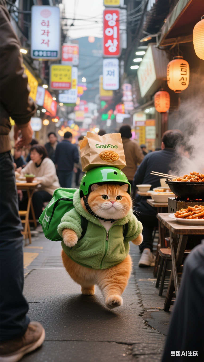 Working as a grab food delivery rider #cat #cats #catsoftiktok #funnycat #catai #ai #bulus #kuching #fyppppppppppppppppppppppp #fyp #orangecat #cattok #cute #oyen #catlover #cutecat #แมว #orangecat #grabfood 