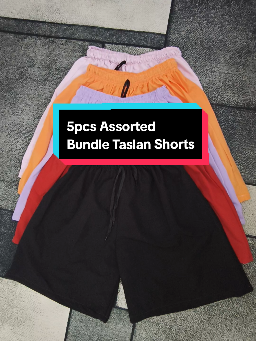 5pcs Assorted color bundle Taslan Shorts #taslanshorts #bundleshorts #shorts #tiktok #fyp #trending #viral #highlights 