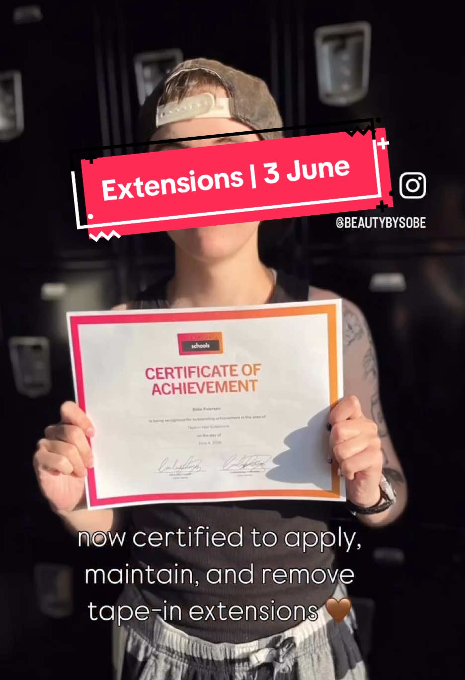 Tape-in extension certified! . . #cosmetology #cosmetologyschool #beauty #beautyisntgendered #beautybysobe #extensions #tapeinextensions #queerstylist #queerartist #queer #lgbtq #queerbeauty 