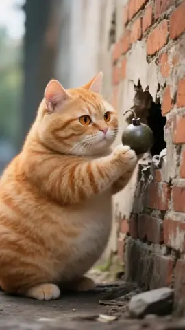 Feast Time 😹💣 #cat #aicat #catsoftiktok #meowmeow 