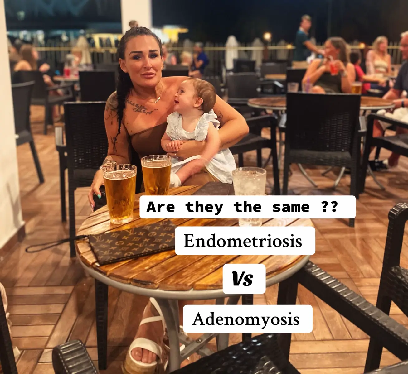They share similar symptoms but they are very different on how they effect our bodies. It’s possible to have both but one doesn’t cause the other! #adenomyosis #endometriosis #fyp #chronicillness 