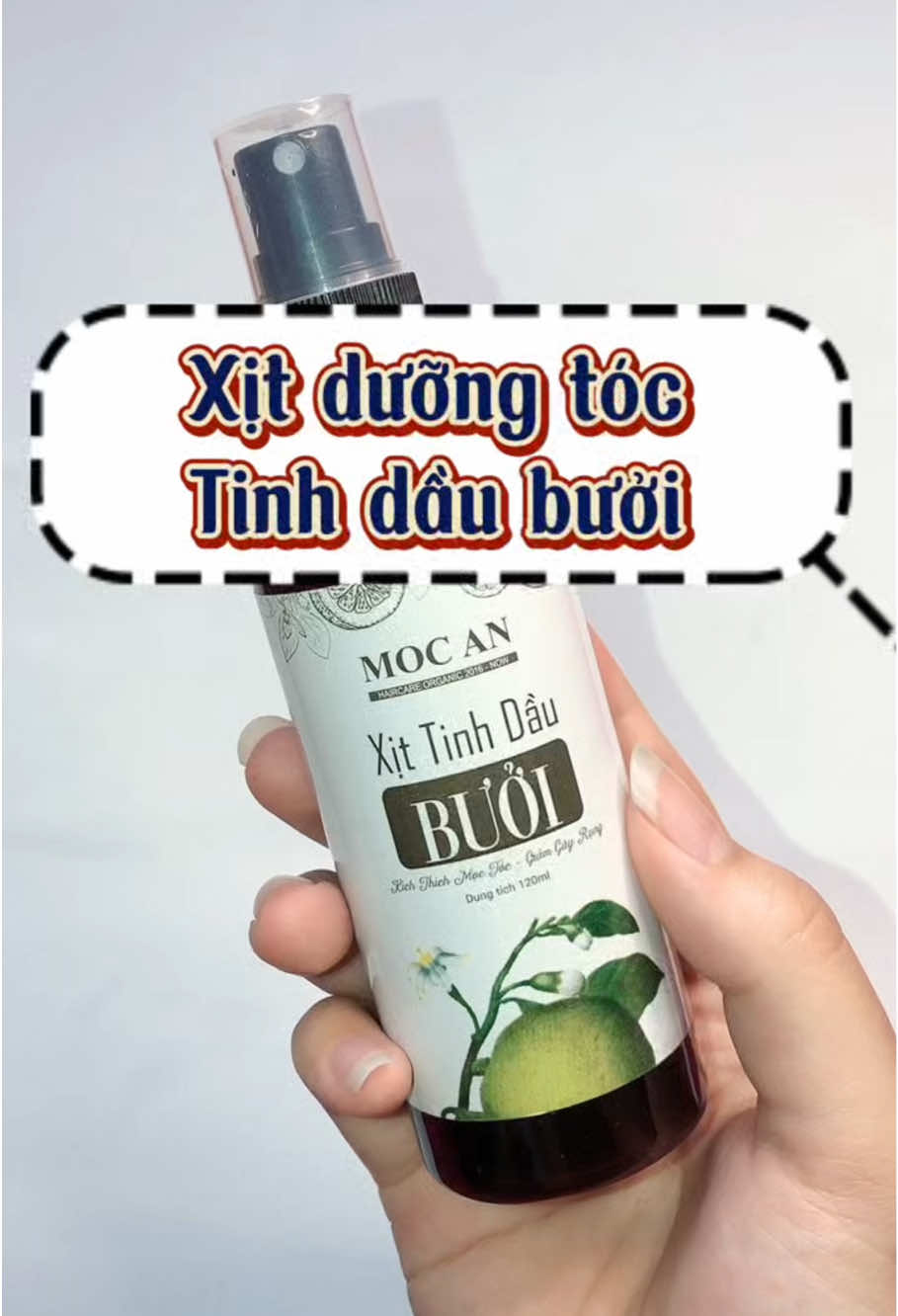 Xịt dưỡng tóc tinh dầu bưởi của Mộc Ân#xuhuong#review#unboxing#xitduongtoc#mocan 