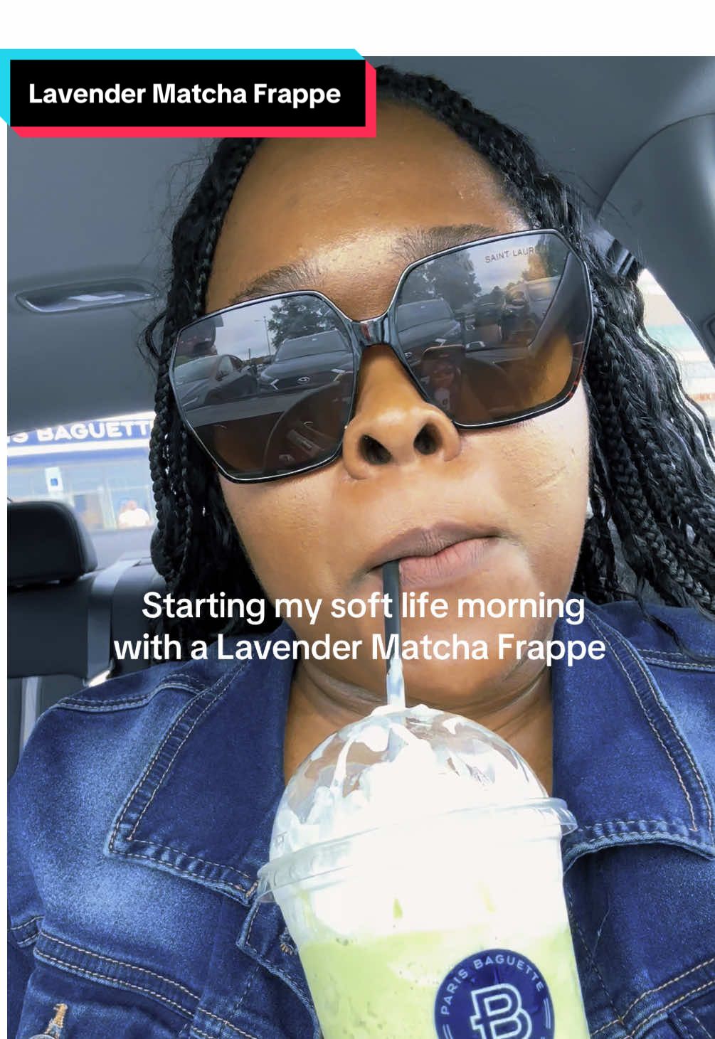 Starting my soft life era with a Lavender Matcha Frappe from @Paris Baguette US (10/10). #softlifeera #softlife #matcha #lavender #frappe 