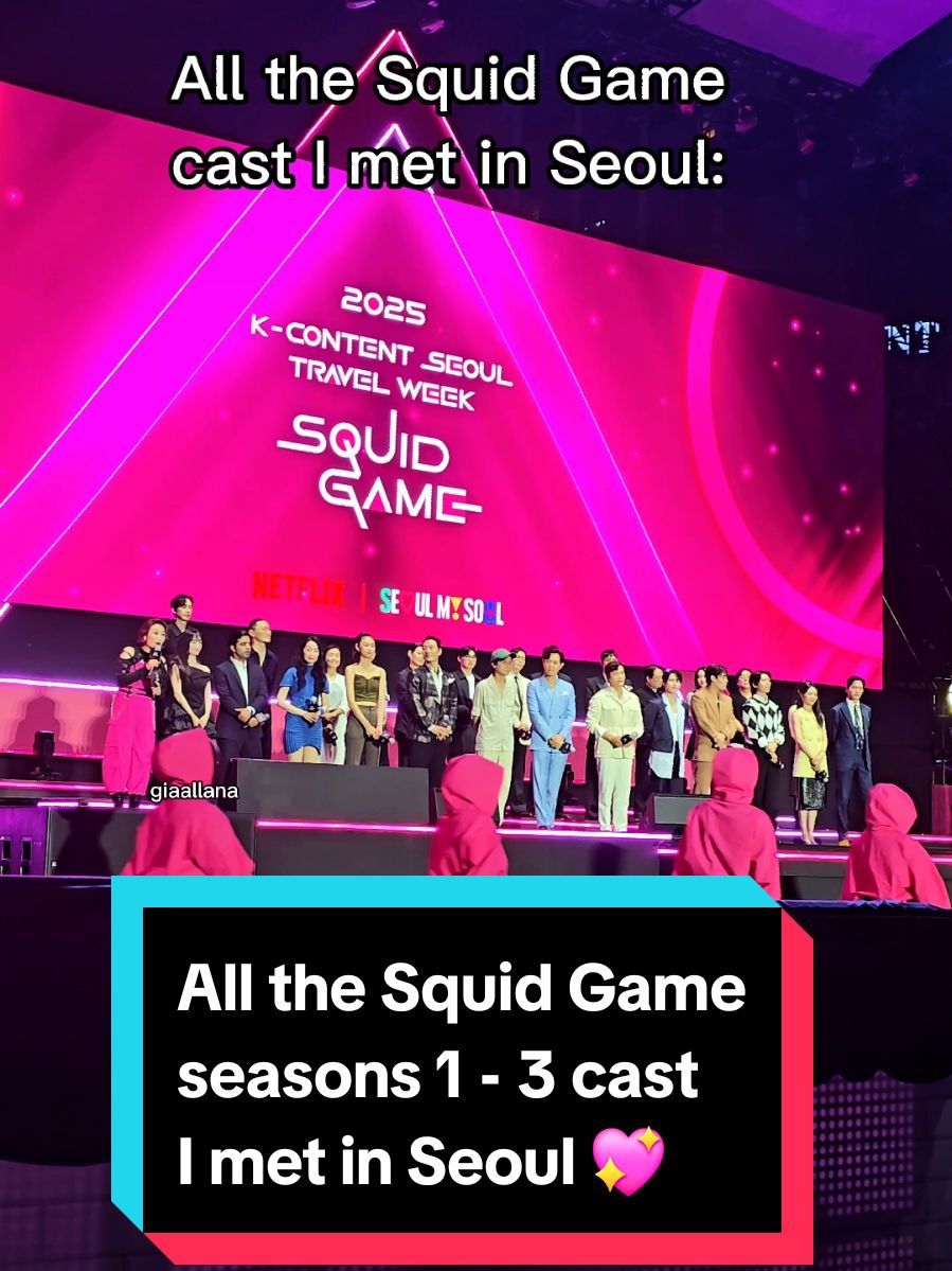 All the cast of Squid Game seasons 1 - 3 I met in Seoul: --------------- Squid Game Parade Finale Fan Event (from the Gwanghwanun Square at the Seoul Plaza). 🗓 All 6 episodes of Squid Game season 3 are now streaming on Netflix.  CAST Lee Jung Jae: Seong Gi Hun (Player 456) Lee Byung Hun: Front Man Yim Siwan: Lee Myung Gi (Player 333) Kang Ha Neul: Kang Dae Ho (Player 388) Jo Yuri: Kim Jun Hee (Player 222) Park Sung Hoon: Cho Hyun Ju (Player 120) Lee Jin Uk: Park Gyeong Seok (Player 246) Park Gyu Young: Kang No Eul Choi Seung Hyun: Thanos Lee David: Min Su Roh Jae Won: Nam Gyu Wi Ha Jun: Hwang Jun Ho Park Hae Soo: Sanghyun Jung Ho Yeon: Kang Sae Byeok Tripathi Anupam Lee You Mi Kim Joo Ryung and many more Director Hwang Dong Hyuk Squid Game Season 3  #SquidGameSeoul #SquidGame3 #Netflix @squidgamenetflix #NetflixPH  #SquidGame #SquidGame2 #kdrama #kdramafyp #koreandrama 