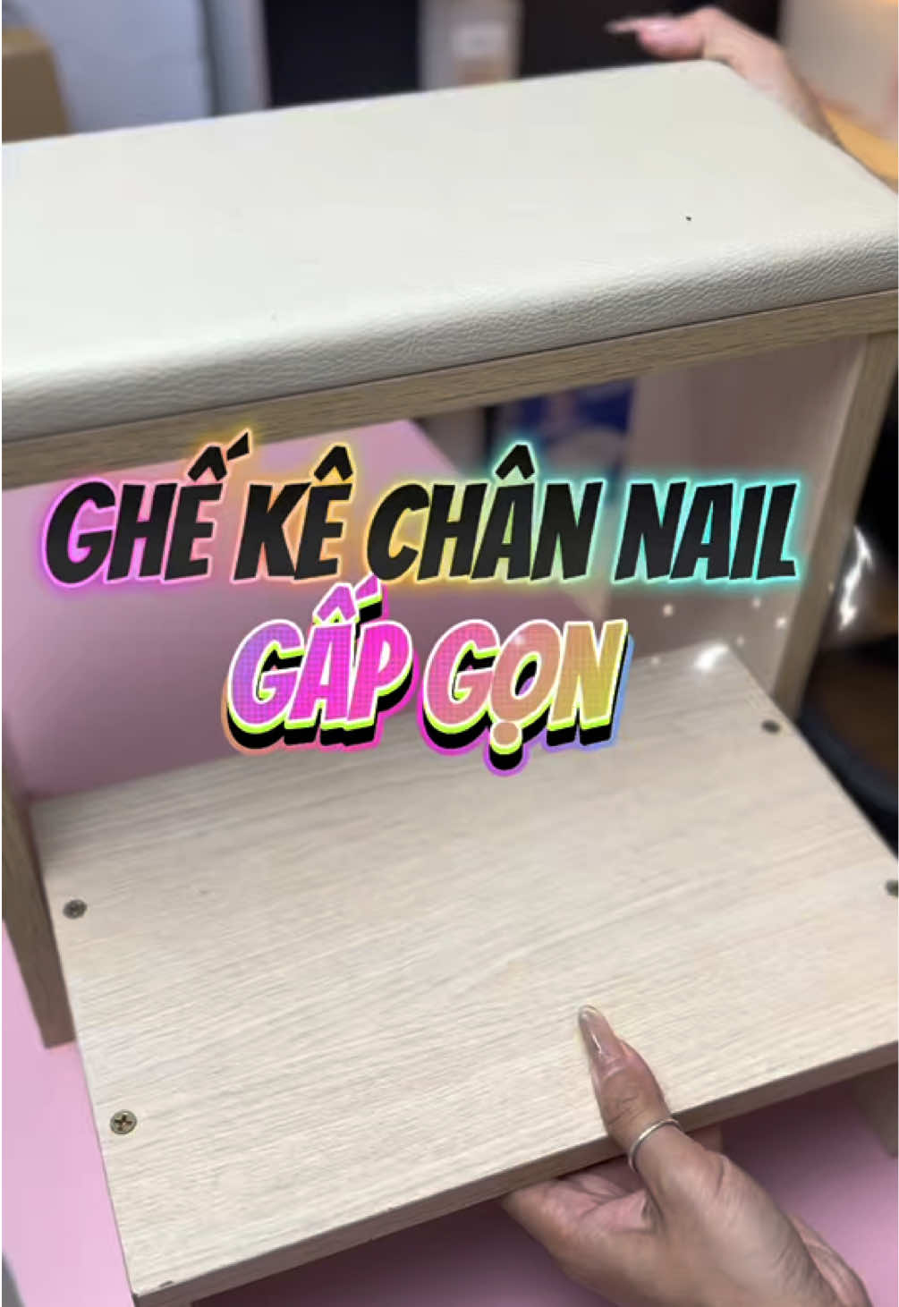 Ghế kê chân nail gấp gọn mà tiệm nail nào cũng cần có#phongvannail #ghenail #ghekechan #donails #phukiennail #nghenail 
