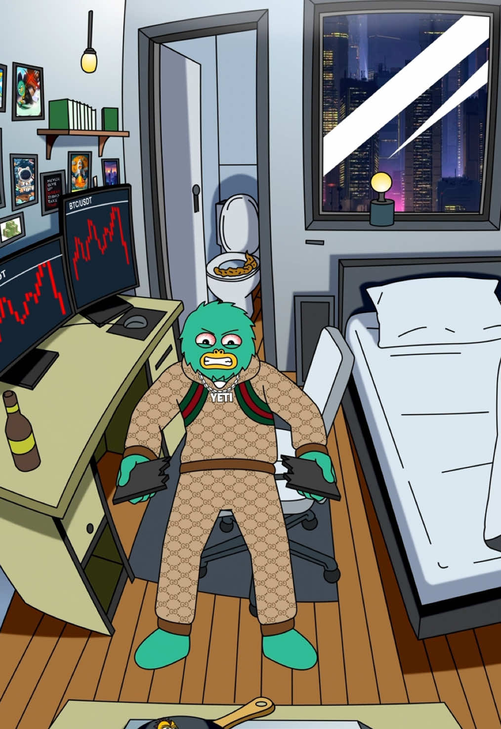 Day in the life of a Degen 🤣😅    #memecoin #crypto #bitcoin #meme #pino #solana #trading #business #money #binance