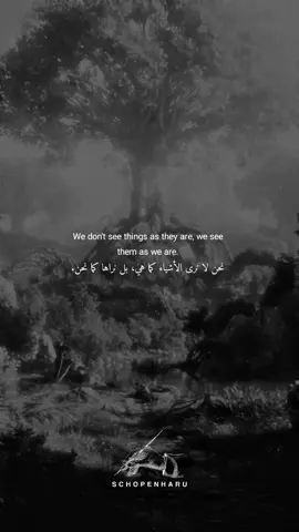 نحن لا نرى الأشياء كما هي، بل نراها كما نحن. . We don't see things as they are, we see them as we are. . . #نحن #رؤية #شيء  #we #see #thing 