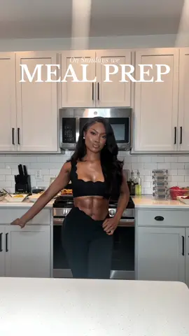 Meal Prep With Me for the week❤️ Breakfast | Lunch | Dinner On the menu this week 👩🏾‍🍳🤍 Breakfast: Spinach & Cheese Egg Muffins + Fresh Fruit Lunch: Salmon Bowl w/ white rice, black beans, corn & broccoli  Dinner: Steak Bites, Garlic mashed potatoes & Green Beans Boiled eggs for snacks through the week + a homemade protein smoothie everyday after the gym (not pictured) I make them fresh everyday  Active Wear Set: @fashionnova  #mealprep #bodiedbyrebellion #beautyrebellion #fitnessjourney #healthjourney #weightgainjourney #fyp #viral 