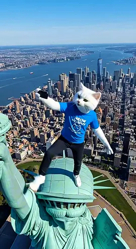 He just wanted to take a selfie at the Statue of Liberty #sadcat, #poorcat, #catstories