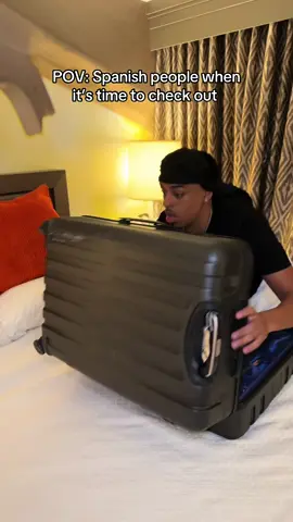 IG: ( @_vlonejon )My Moms favorite sport 😭🏨🏃🏽‍♀️🧳 #hotel #checkingout #relatable #spanishpeople #spanish #hispanic #stealing #viral #explore #family #mothers #truestory #_vlonejon #fyp #puertorican #dominicanrepublic 