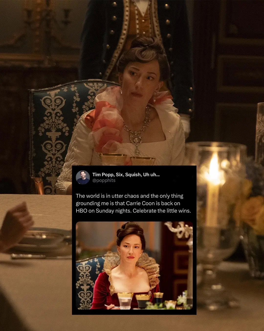 The talk of high society. #TheGildedAge #HBO #CarrieCoon #MorganSpector #CynthiaNixon #ChristineBaranski