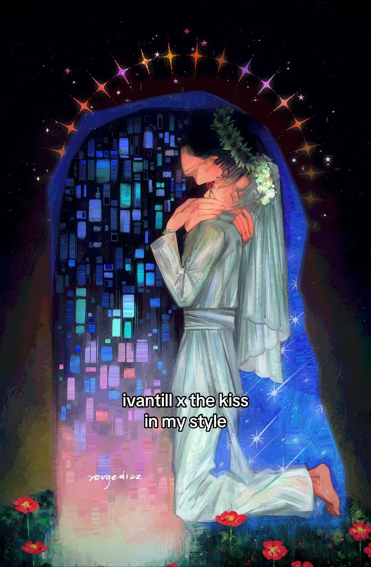 took me two years to finish this *back cracking sound* 🧎🏻 | edited: thank you so much for ALL the support and love for this little account, it really means a lot to me! and to anyone who wants the full image — i’m still deciding where to post them on, since i don’t really have a main platform yet 💔 | #vivinos #alienstage #ivantill #illustration #digitalart #fyp 