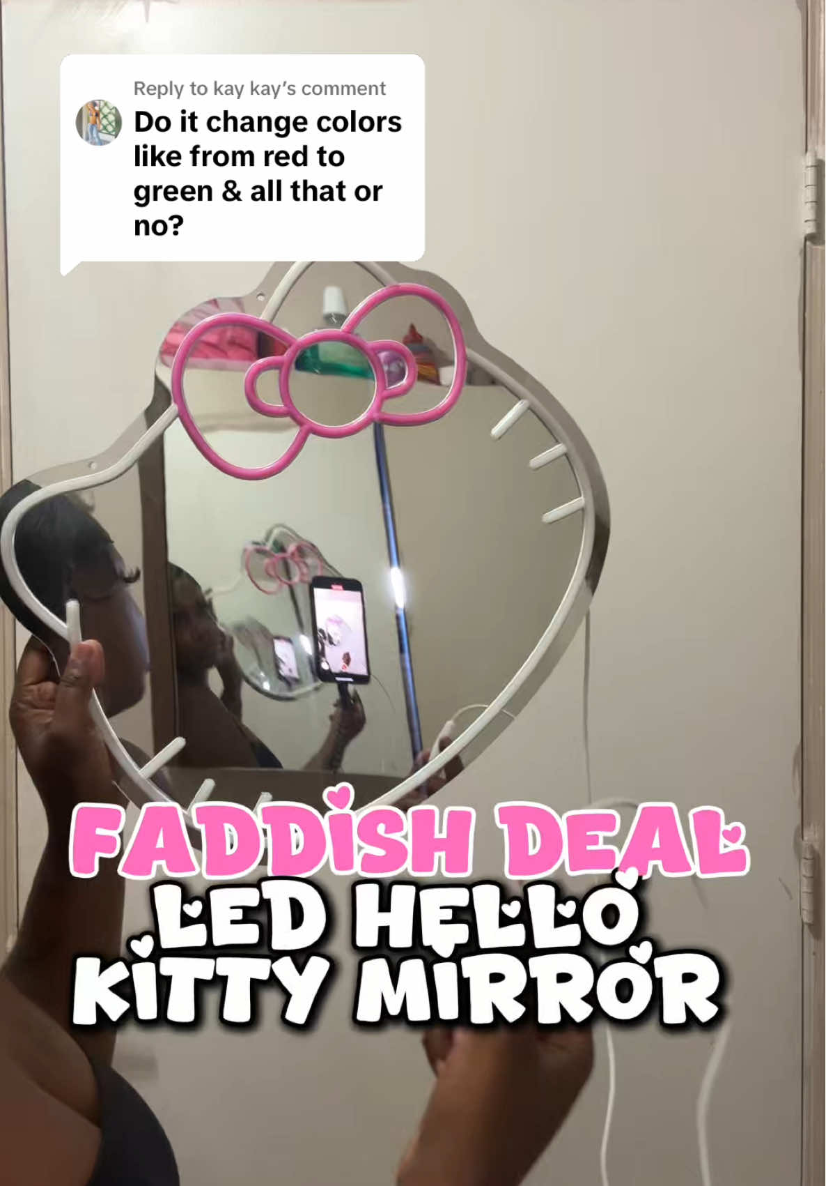Replying to @kay kay No, it’s only one color friend but it’s CUTE asf and dimmable!  Stay tuned for my free mirror giveaway! 🎁 #fyp #foryoupage #explorepage #trending #ai #aigenerated #explore #TikTokShop #tiktokmademebuyit #viral 
