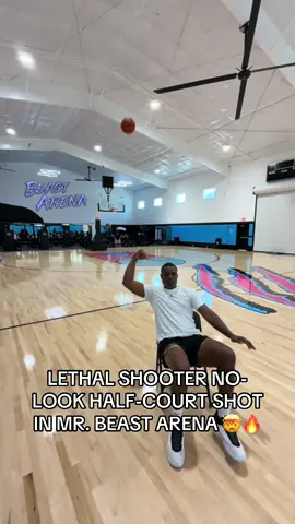 Like it’s NOTHING. 😭😮‍💨 (@Lethal Shooter) #basketball #bball #hoops #mrbeast #trickshot 