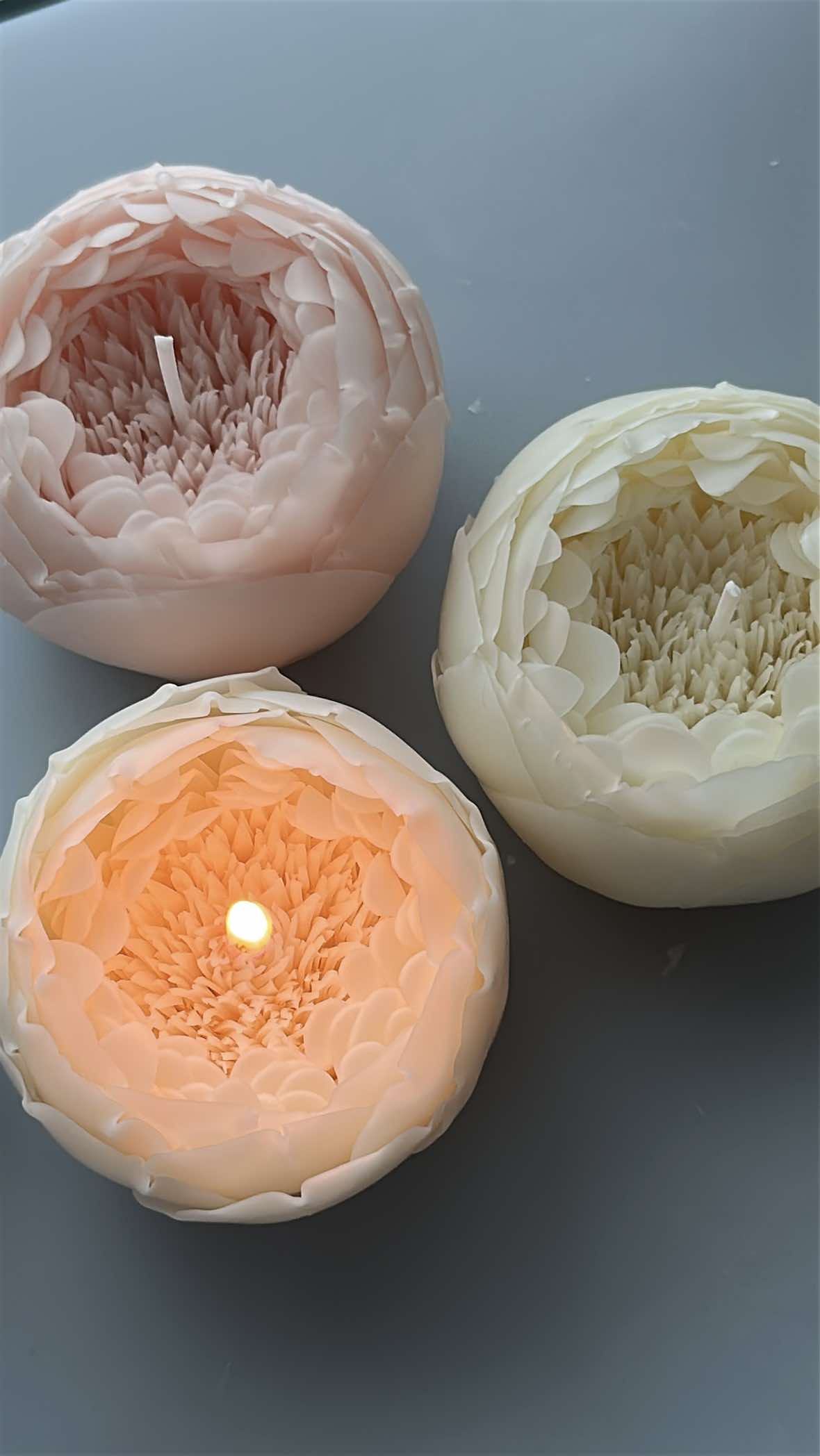 Make a peony candle with me 🌸 #candles #candlemaking #flowercandle #flowercandles 