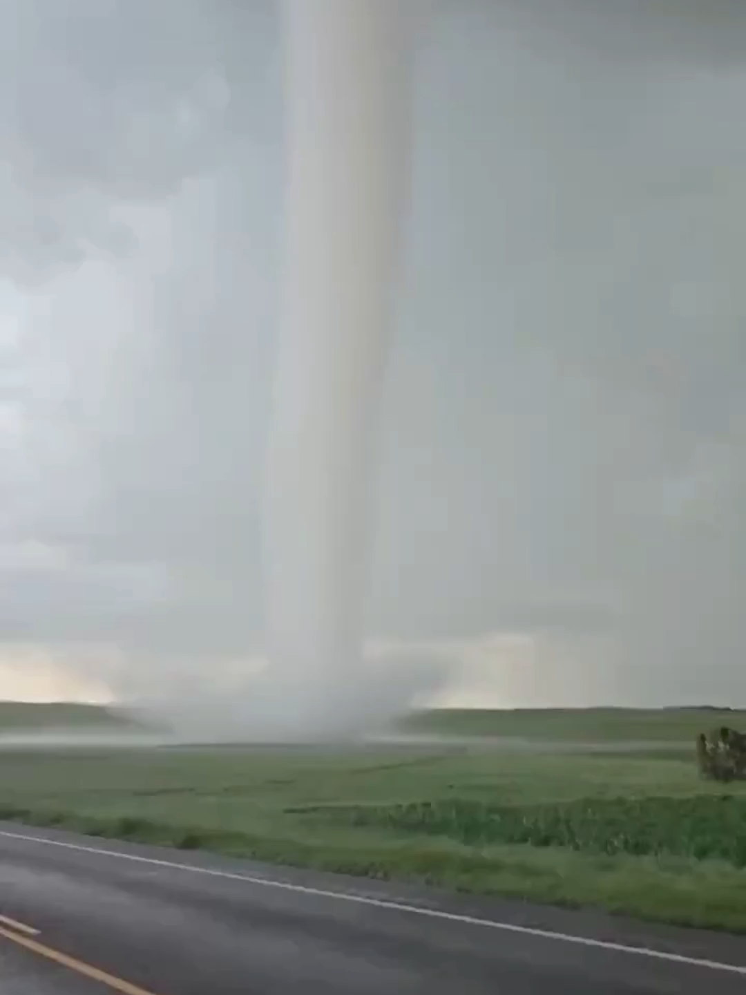 OH NO: Exclusive Storm Tracker Brandon Copic captured the moment a large tornado quickly moved through a city in South Dakota on Saturday. #tornado #SevereWx #SouthDakota #FoxWeather