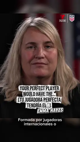 ✨⚽️ LA JUGADORA PERFECTA, con Emma Hayes 🇺🇸 La entrenadora de USWNT eligió a la mejor futbolista según las cualidades: Cabeceo, derecha, zurda, velocidad, definición y más… ¿En cuáles coincides? 😅 #USWNT #USWNTenTelemundo #FutbolUSA #EstadosUnidos 