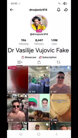 Dr Vasilije Vujovic Fake  Going Live With Prerecorded Video  Listen To The Accent  Photoshopped Profile Photo  REAL DR VASILIJE VUJOVIC HAS NO TIKTOK PROFILES  NO DOCTORS ARE TAMPERING WITH PROFILE PHOTOS  NO DOCTORS ARE ONLINE CHASING WOMEN/MEN  NO DOCTORS NEED FINANCIAL ASSISTANCE  NEVER SEND MONEY TO ANYONE YOU HAVEN'T MET IN PERSON  THIS IS IMPOSTERS MISUSING HIS STOLEN PHOTOS FOR FINANCIAL GREED 