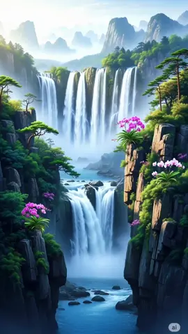 Cảnh này yên bình quá, như chạm vào tâm hồn vậy 🌿💧 / So peaceful... feels like it touches the soul 🌿💧#ThienNhienKyVi #ThacNuocHuyenAo #ChuaLanhTamHon #Shorts #ThienNhienVietNam #MajesticNature #WaterfallScene #NatureHealing #RelaxingShorts #PeacefulView