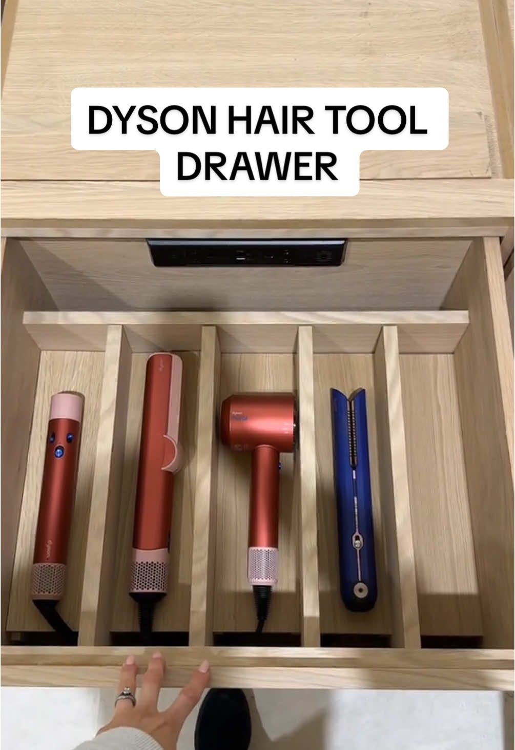 A drawer dedicated to all of our power tools 🛠️ 👏 We're loving @Victoria's @dysonusa_ faves like the Airwrap, Airstrait, and Supersonic Hair Dryer #revolve #revolvebeauty #hair #hairtools #aesthetics #dyson #dysonairstrait #dysonblowdryer 