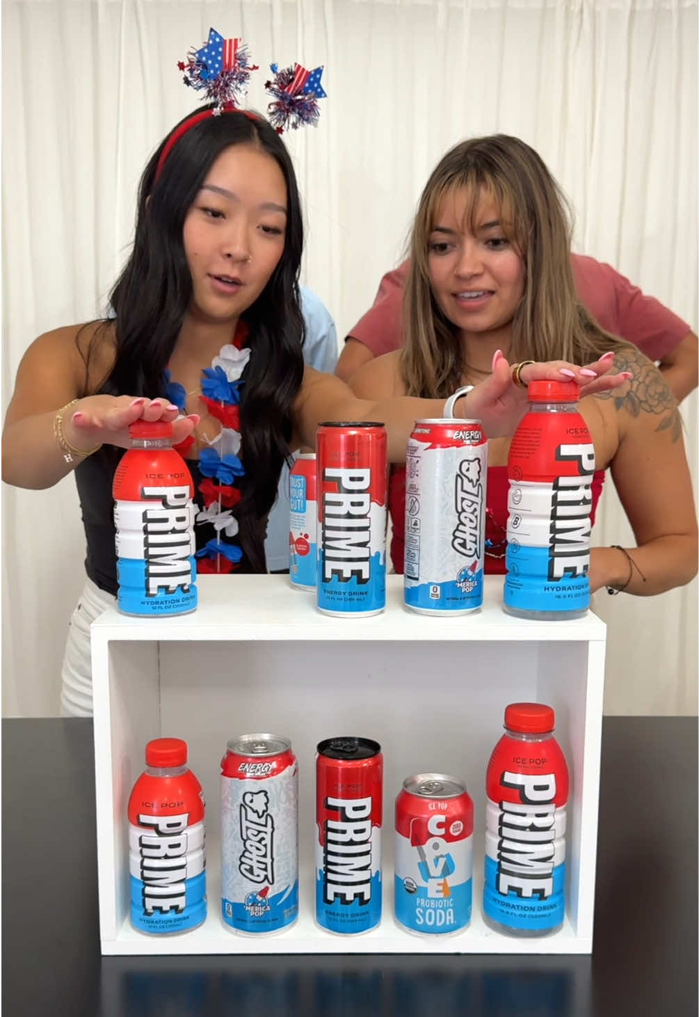 First to Match the 4th of July Drinks Wins! The boys really need a win in this challenge to redeem themselves 😂 #4thofjuly #game #challenge 