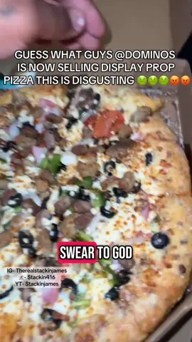 WATCH UNTIL THE END @Domino’s Pizza Canada YOU GUYS ARE SELLING DISPLAY PROP PIZZA THIS IS DISGUSTING 🤢🤢🤢😡😡😡 #therealstackinjames #stackinjames #foryoupage #toronto #torontofood #torontofoodies #foodreview #torontoeats #uber #creatorsearchinsight #follow #viral_video #comment #torontotiktok #torontofoodie #torontofoodspots #wtf #ubereats #ontario #dominospizza #dominos #dominoscanada #nasty #likе #share #foruyou #fypp #fypシ゚ #torontorestaurants 