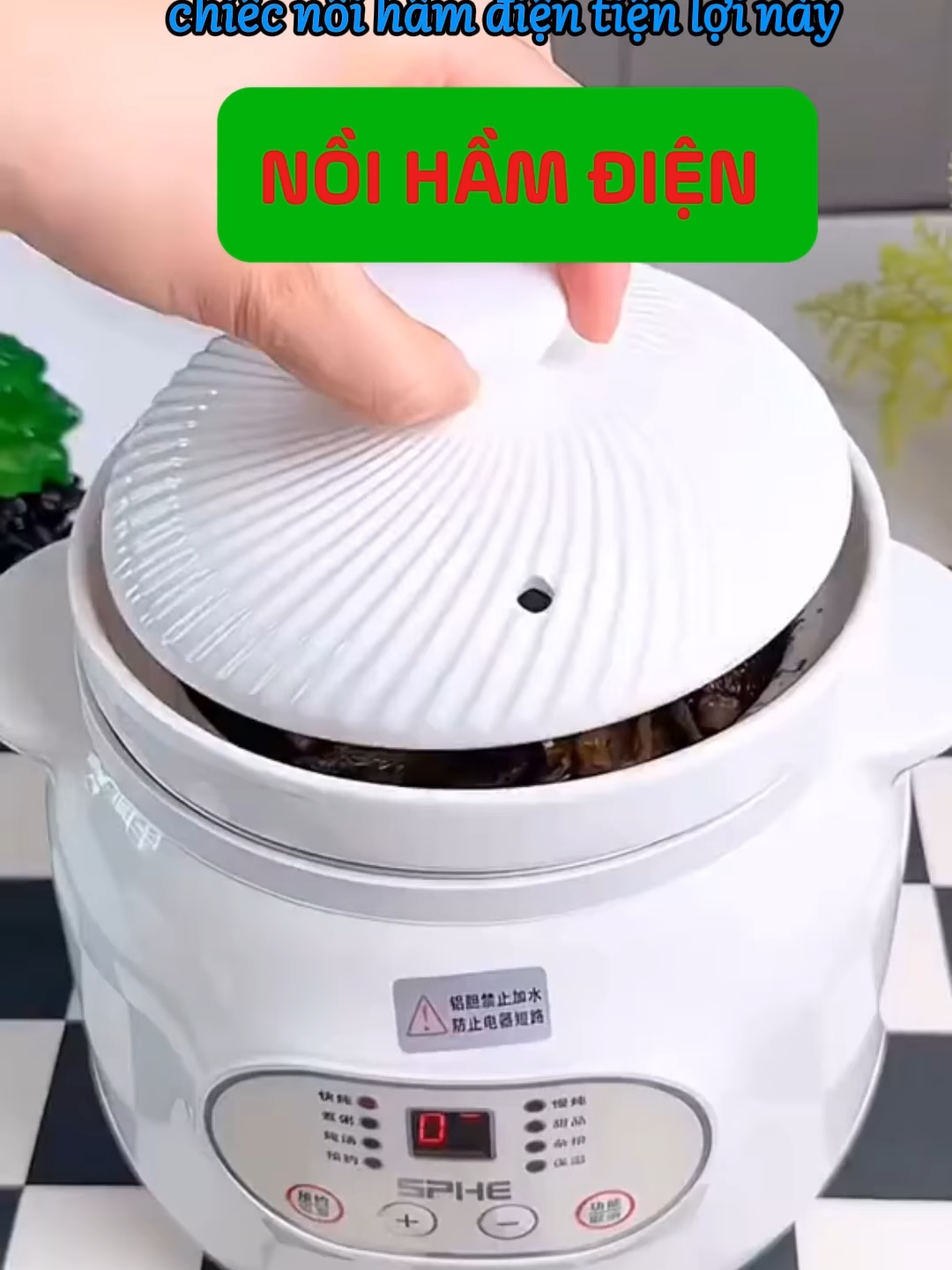 🍲 Nồi chưng hầm điện mini – Hầm xương, nấu cháo, chưng yến siêu tiện#thinhhanh #xuhuonwg #giadung #noigom