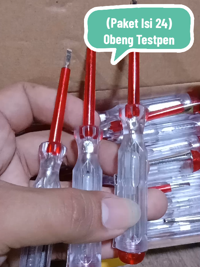 GROSIR!!(Paket Isi 24) Obeng Testpen listrik murah. #testpen #tespen #tespenlistrik #tranding 