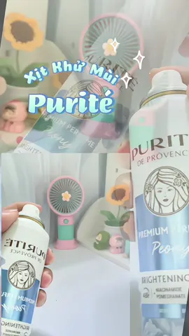 Xịt kh.ử mùi Purité xịt 1 lần thơm cả ngày lun nho. 3 mùi cho mấy bà chọn#xitkhumui #purite #hoamaudon #huongnuochoa #xuhuong #fyp 